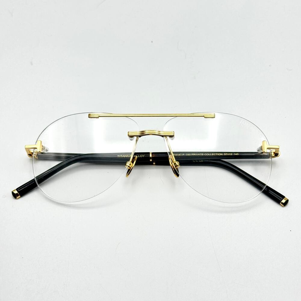 Tom Ford Eyeglasses Frames Private TF6147-P 030 Horn and Titanium Opticals 57mm